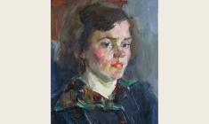 Piotr Alberti. A Girl. Oil on cardboard, 34,7х23,5. 1956