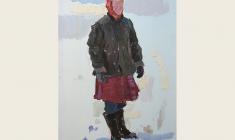 Piotr Alberti. A Collective  Farmer. Oil on cardboard, 47х32,3. 1959
