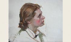 Piotr Alberti. Female Portrait.  Oil on cardboard,, 25,5х33,7.  1961