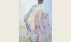 Piotr Alberti. Naked Model. Oil on cardboard, 48х33,2. 1959