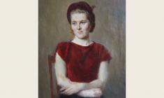 Piotr Alberti. A Girl in Red. Oil on canvas, 70х60. 1954 