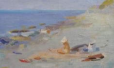 Yuri Belov. At the Sea Shore. Oil on canvas, 39х45. 1963