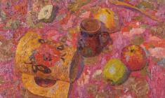 Veniamin Borisov. Still-life on the Pink Table-cloth. Х.м., 44,5х60. 1997