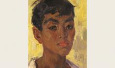  Irina Getmanskaya. Uzbek Boy.Oil on cardboard, 36,8х23. 1961