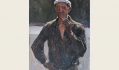 Engels Kozlov. Worker.Oil on canvas, 75х55. 1957