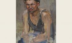  Valeria Larina. Portrait of Roller from Kirov Fctory.  Oil on canvas, 67х52. 1957