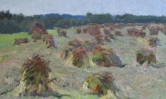  Dmitry Maevsky. Flax Harvesting. Oil on canvas, 40х50. 1965