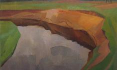Sergei Osipov.  Northern River. Oil on canvas, 52,5х61. 1976