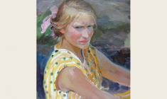 Maria Rudnitskaya. Girl. Oil on cardboard, 50х35. 1960