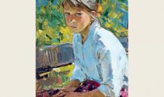 Maria Rudnitskaya. Girl in the Garden. 50х35. 1964