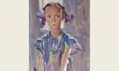 Лев Русов. Natasha. Oil on canvas, 70х48,8. 1960
