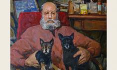 Лев Русов. Portrait of the Artist Igor Skorobogatov. Oil on canvas, 75х95. 1982