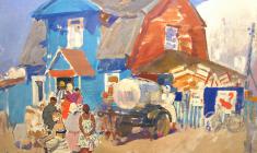 Gleb Savinov.  Country Shop Oil on canvas, 85х104. 1961