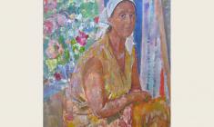 Gleb Savinov.  Portrait of the Artist Olga Bogaevskaya. Oil on canvas, 102х75. 1982