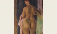 Alexander Samokhvalov. Naked Model. Oil on canvas, 38х27,5. 1958