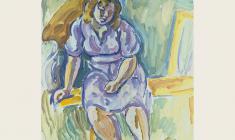 Victor Teterin. Girl in lilac.  Oil on canvas,  89х70. 1979