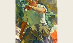 Victor Teterin. Working Lad. Oil on canvas,102х68. 1958