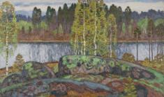 Nikolai Galakhov. Karelian Birches. Oil on canvas, 67х90. 1985
