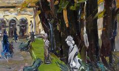 Arseny Semionov. Summer Garden in Autumn. Oil on cardboard, 49,8х34,5. 1958