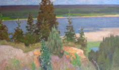 Nikolai Galakhov. Summer Day at the Vetluga River. Oil on canvas, 75х95. 2001